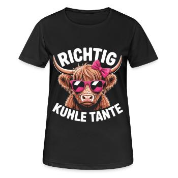 Richtig kuhle Tante – Lustiger Kuh Wortwitz - Frauen T-Shirt atmungsaktiv - Schwarz - Vorne - AI Model Female 172 light (172cm)
