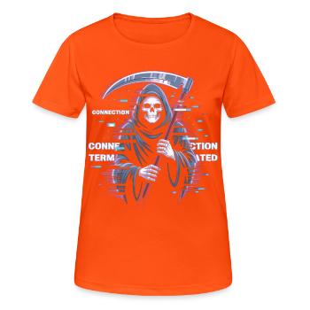 Verbindung Abgebrochen Shirt Sensenmann Tech - Frauen T-Shirt atmungsaktiv - Neonorange - Vorne - AI Model Female 172 dark (172cm)