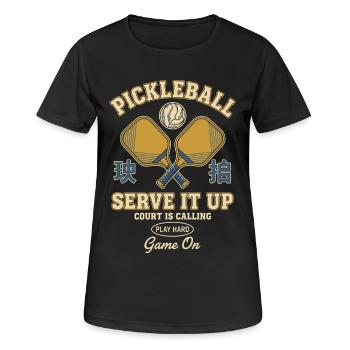 Pickleball Serve It Match Drôle de joueur lancé - T-shirt respirant Femme - noir - Devant - AI Model Female 172 light (172cm)