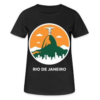 Rio de Janeiro Christ Rédempteur - T-shirt respirant Femme - noir - Devant - AI Model Female 172 light (172cm)