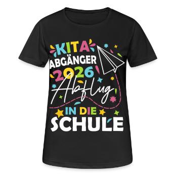 Kita Abgänger 2026 - Frauen T-Shirt atmungsaktiv - Schwarz - Vorne - AI Model Female 172 light (172cm)