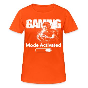 Gaming Mode Activated Shirt Funny Gamer Gift - Women's Breathable T-Shirt - neon orange - Front - AI Model Female 172 dark (172cm)