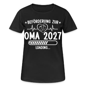 Beförderung zur Oma 2027 – Enkelkind Loading - Frauen T-Shirt atmungsaktiv - Schwarz - Vorne - AI Model Female 172 light (172cm)