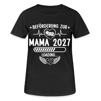Beförderung zur Mama 2027 – Schwangerschaft - Frauen T-Shirt atmungsaktiv - Schwarz - Vorne - AI Model Female 172 light (172cm)