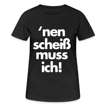nen scheiss muss ich - Frauen T-Shirt atmungsaktiv - Schwarz - Vorne - AI Model Female 172 light (172cm)