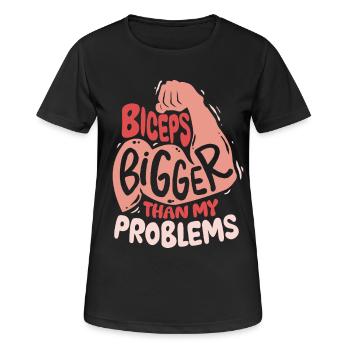 Gymnase de bodybuilders pour entraînement des biceps biceps - T-shirt respirant Femme - noir - Devant - AI Model Female 172 light (172cm)