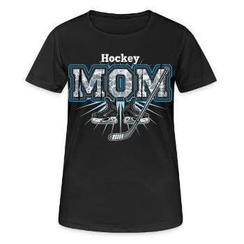 Hockey Mom Eishockey Mama - Frauen T-Shirt atmungsaktiv - Schwarz - Vorne - AI Model Female 172 light (172cm)