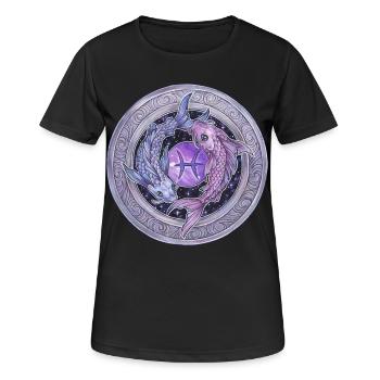 Zodiac Sign Sternzeichen Fische Pisces Geschenk - Frauen T-Shirt atmungsaktiv - Schwarz - Vorne - AI Model Female 172 light (172cm)