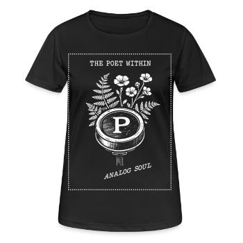 Le Poète en Toi. Âme Analogique - T-shirt respirant Femme - noir - Devant - AI Model Female 172 light (172cm)