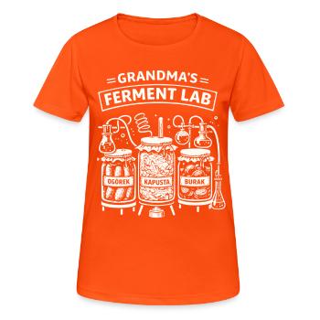 Grandma's Ferment Lab Polnischer Gurkenhumor - Frauen T-Shirt atmungsaktiv - Neonorange - Vorne - AI Model Female 172 dark (172cm)