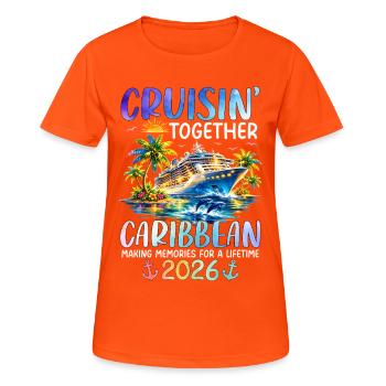 Cruisin Together Caribbean 2027 - Frauen T-Shirt atmungsaktiv - Neonorange - Vorne - AI Model Female 172 dark (172cm)