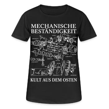 Mechanische Beständigkeit Moped Motor Kult - Frauen T-Shirt atmungsaktiv - Schwarz - Vorne - AI Model Female 172 light (172cm)