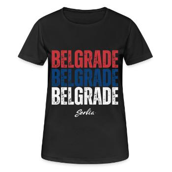 Belgrade, Serbie, j’adore Belgrade - T-shirt respirant Femme - noir - Devant - AI Model Female 172 light (172cm)