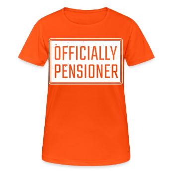 Officiellement retraité - T-shirt respirant Femme - orange néon - Devant - AI Model Female 172 dark (172cm)