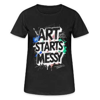 Scribble Doodle Drawing Art Starts Messy - Women's Breathable T-Shirt - black - Front - AI Model Female 172 light (172cm)