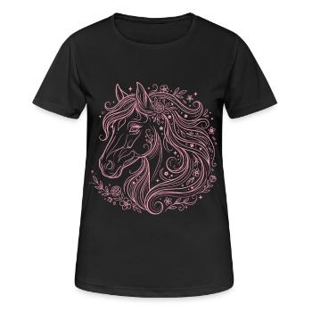 Horse Head Horse Riding - Women's Breathable T-Shirt - black - Front - AI Model Female 172 light (172cm)
