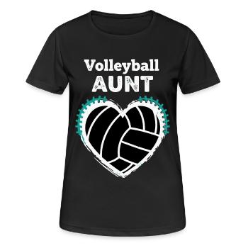 Volleyball Aunt - Frauen T-Shirt atmungsaktiv - Schwarz - Vorne - AI Model Female 172 light (172cm)
