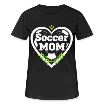 Soccer Mom Heart Soccer - Women's Breathable T-Shirt - black - Front - AI Model Female 172 light (172cm)