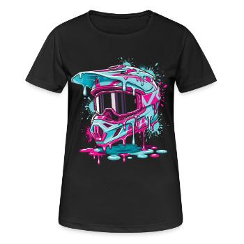 Motocross, pilote de motocross, motocross, motocross - T-shirt respirant Femme - noir - Devant - AI Model Female 172 light (172cm)