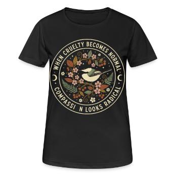 Moral Compass: Commitment to Cruelty - Women's Breathable T-Shirt - black - Front - AI Model Female 172 light (172cm)
