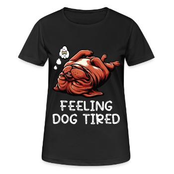 Se sentir fatigué par le chien Mastiff Bordeaux Bordeaux - T-shirt respirant Femme - noir - Devant - AI Model Female 172 light (172cm)