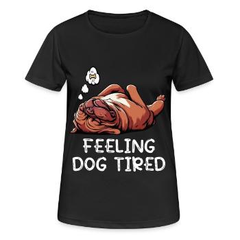 Se sentir fatigué par le chien Mastiff Bordeaux Bordeaux - T-shirt respirant Femme - noir - Devant - AI Model Female 172 light (172cm)