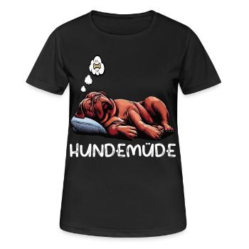 Hundemüde Bordeaux Dogge Bordeauxs Bordeaux Doggen - Frauen T-Shirt atmungsaktiv - Schwarz - Vorne - AI Model Female 172 light (172cm)