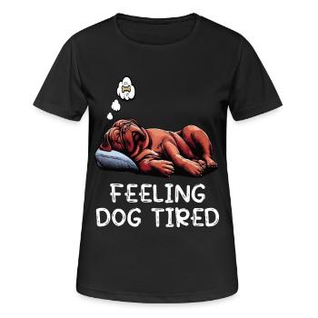 Se sentir fatigué par le chien Mastiff Bordeaux Bordeaux - T-shirt respirant Femme - noir - Devant - AI Model Female 172 light (172cm)
