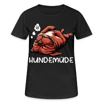 Hundemüde Bordeaux Dogge Bordeauxs Bordeaux Doggen - Frauen T-Shirt atmungsaktiv - Schwarz - Vorne - AI Model Female 172 light (172cm)