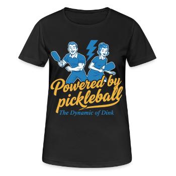 Pickleball angetrieben von Pickleball Die Dynamik von - Frauen T-Shirt atmungsaktiv - Schwarz - Vorne - AI Model Female 172 light (172cm)