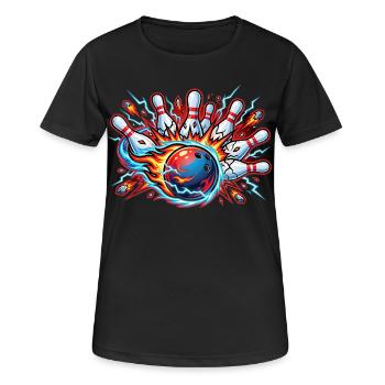 Bowling - T-shirt respirant Femme - noir - Devant - AI Model Female 172 light (172cm)