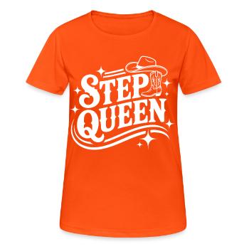 Step Queen Western Line Dance - Women's Breathable T-Shirt - neon orange - Front - AI Model Female 172 dark (172cm)