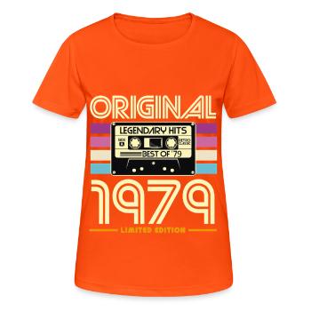 Cassette 1979 Original Hits - T-shirt respirant Femme - orange néon - Devant - AI Model Female 172 dark (172cm)