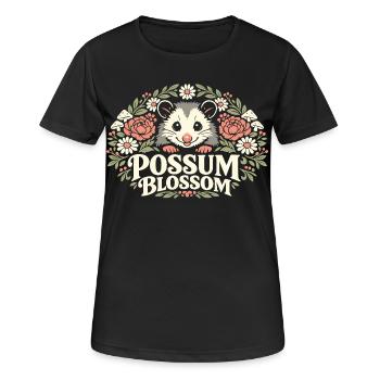 Possum Blossom - Frauen T-Shirt atmungsaktiv - Schwarz - Vorne - AI Model Female 172 light (172cm)