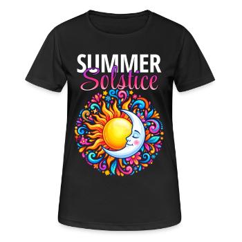 Litha Pagan: Sommersonnenwende, Mittsommer, Mittsommer, Mittsommer. - Frauen T-Shirt atmungsaktiv - Schwarz - Vorne - AI Model Female 172 light (172cm)