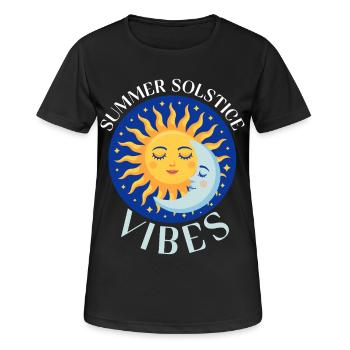 Litha Pagan: Sommersonnenwende, Mittsommer, Mittsommer, Mittsommer. - Frauen T-Shirt atmungsaktiv - Schwarz - Vorne - AI Model Female 172 light (172cm)
