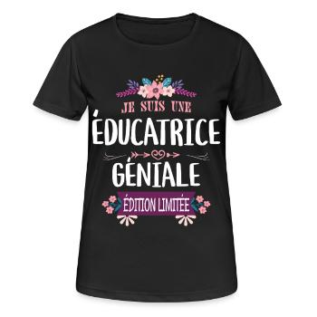 Éducatrice Géniale Édition Limitée - T-shirt respirant Femme - noir - Devant - AI Model Female 172 light (172cm)