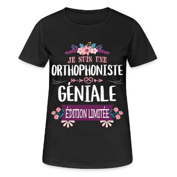 Orthophoniste Géniale Édition Limitée - T-shirt respirant Femme - noir - Devant - AI Model Female 172 light (172cm)