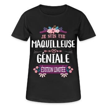Maquilleuse Géniale Édition Limitée - T-shirt respirant Femme - noir - Devant - AI Model Female 172 light (172cm)