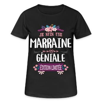 Marraine Géniale Édition Limitée - T-shirt respirant Femme - noir - Devant - AI Model Female 172 light (172cm)