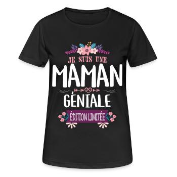 Maman Géniale Édition Limitée Mère Fête - T-shirt respirant Femme - noir - Devant - AI Model Female 172 light (172cm)