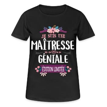 Maîtresse Géniale Édition Limitée - T-shirt respirant Femme - noir - Devant - AI Model Female 172 light (172cm)