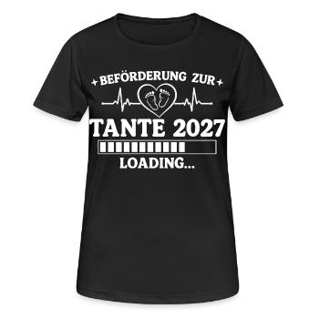 Tante 2027 Loading – Beförderung zur Tante - Frauen T-Shirt atmungsaktiv - Schwarz - Vorne - AI Model Female 172 light (172cm)