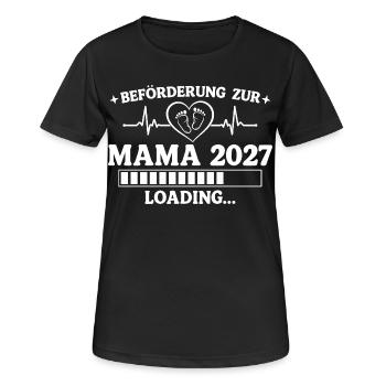 Mama 2027 Loading – Beförderung zur Mutter - Frauen T-Shirt atmungsaktiv - Schwarz - Vorne - AI Model Female 172 light (172cm)