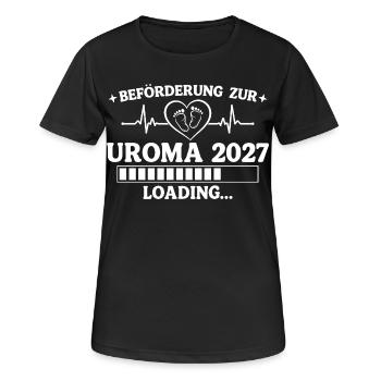 Uroma 2027 Loading – Beförderung zur Urgroßmutter - Frauen T-Shirt atmungsaktiv - Schwarz - Vorne - AI Model Female 172 light (172cm)