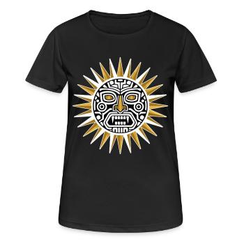 Soleil tribale noir doré - T-shirt respirant Femme - noir - Devant - AI Model Female 172 light (172cm)