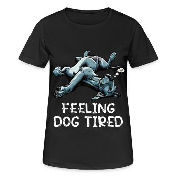 Se sentir fatigué Dogue Allemand Dogue Grand Dogue Chien - T-shirt respirant Femme - noir - Devant - AI Model Female 172 light (172cm)
