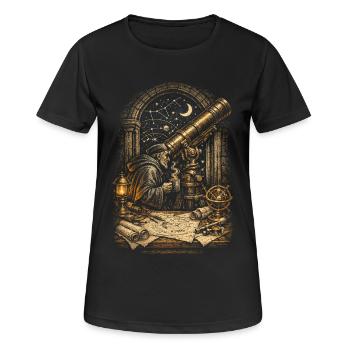 Astronome en astronomie - T-shirt respirant Femme - noir - Devant - AI Model Female 172 light (172cm)