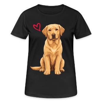 Labrador jaune, Labrador jaune - T-shirt respirant Femme - noir - Devant - AI Model Female 172 light (172cm)