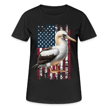 Booby de Nazca des États-Unis - T-shirt respirant Femme - noir - Devant - AI Model Female 172 light (172cm)